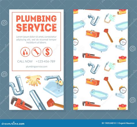 Plumbing Service Business Card Template Professional Plumber Or