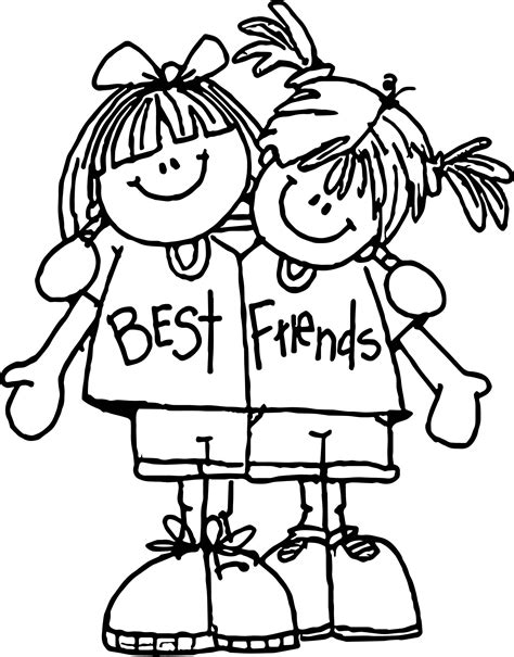 Awesome Best Friends Free Printable Coloring Page Friends Coloring