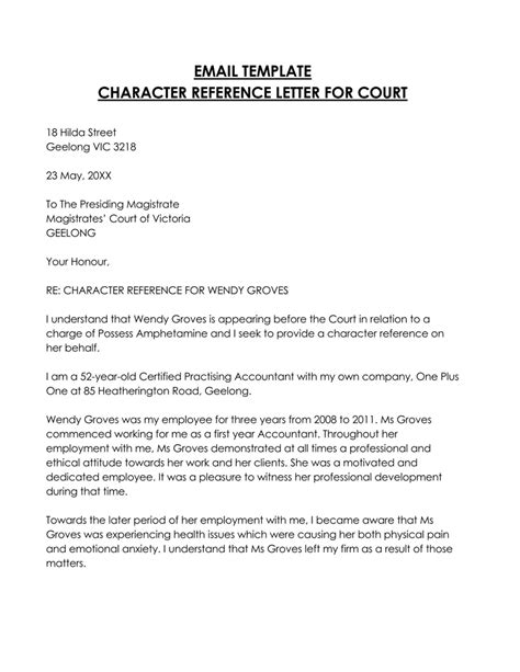 Character Reference Letter For Court 14 Effective Samples