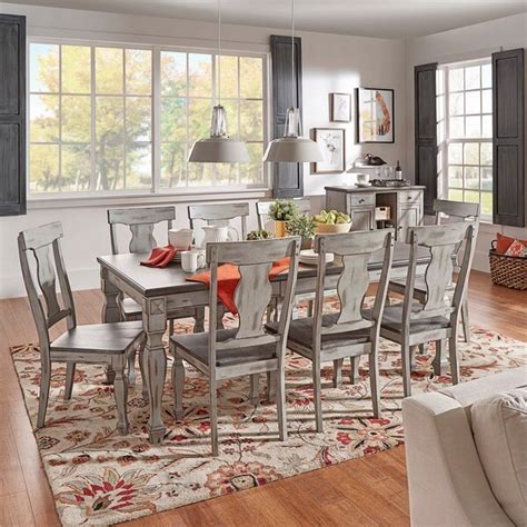Eleanor Grey Two Tone Wood Butterfly Leaf Extending Dining Set By Tribecca Home Free Shipping