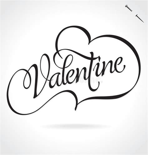 Original Hand Lettering Happy Valentine S Day On White Background Stock