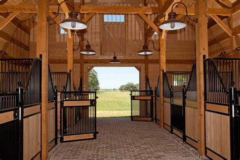The first priority of a horse barn is to keep the horses safe and sheltered. Carolina Horse Barn: Handcrafted Timber Stable