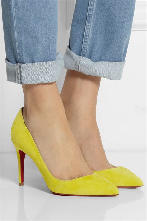 Lyst - Christian Louboutin Pigalle 85 Suede Pumps in Yellow