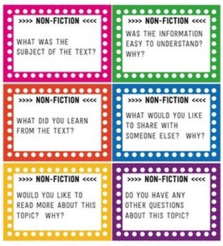 reading task cards fiction  nonfiction  melissa