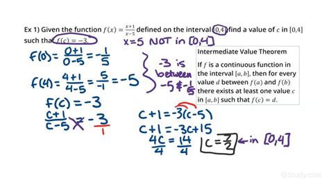 Determining At Least 1 Value C In Ab Such That Fc D For Some Value D Between Fa And F