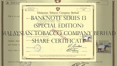 The major advantage of this certifications skills is that you can get comprehensive knowledge about various segments in one certificate. Banknote Series 13 - Special Edition - Malaysian Tobacco ...