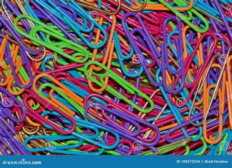 Colorful Paper Clips Scattered Randomly Stock Photo Image Of