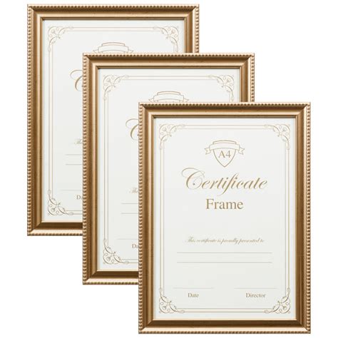 A4 Certificate Frame 3pk Gold Photo Frames Frames