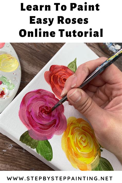 How To A Rose Easy Simple Step By Step Painting Flower Art