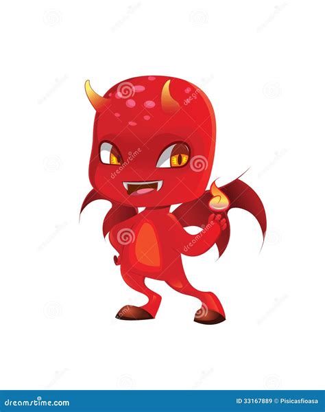 Cute Scary Devil Stock Vector Illustration Of Isolated 33167889