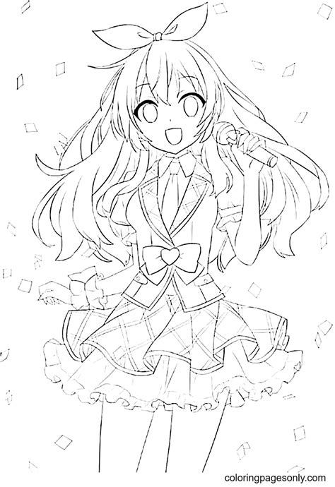 Long Hair Anime Girl Coloring Pages Coloring Pages