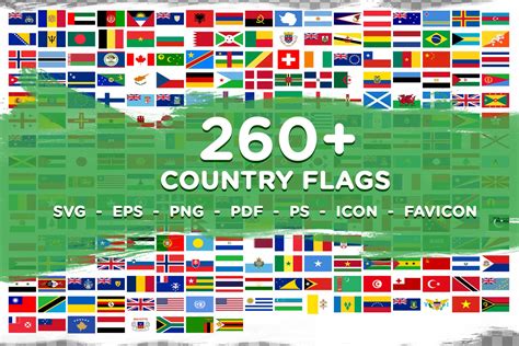260 All Country Flags Svg Bundle Illustrations Creative Market