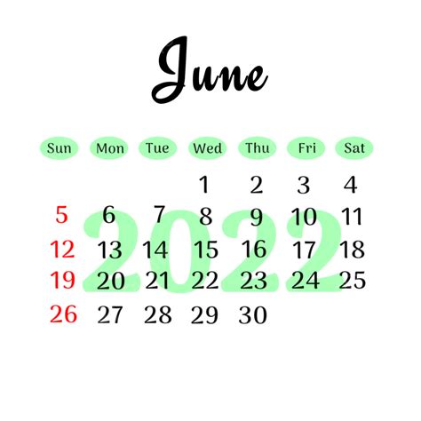 Calendario Simple Junio 2022 Verde Png Junio 2022 Calendario De