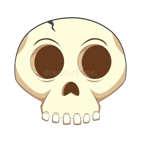 Funny Skull With Detail On White Background Vector Cartoon
