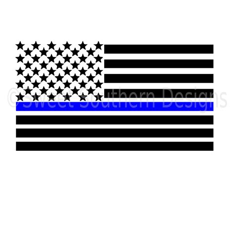 American Flag Thin Blue Line With Heart Svg Instant Download