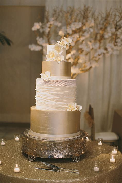 In some parts of england, the wedding cake is served at a wedding breakfast; Glamorous Gatsby Inspired White and Gold Wedding » Napa Valley Linens Blog | Wedding and Special ...