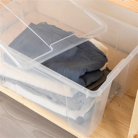 Samla kasse med lokk ikea siden kassen er laget av transparent. https://www.ikea.com/no/no/p/samla-kasse-transparent ...