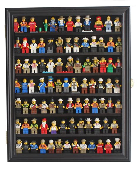 Lego Minifigures Display Case Wall Cabinet Shadow Box Black Lg Cn56