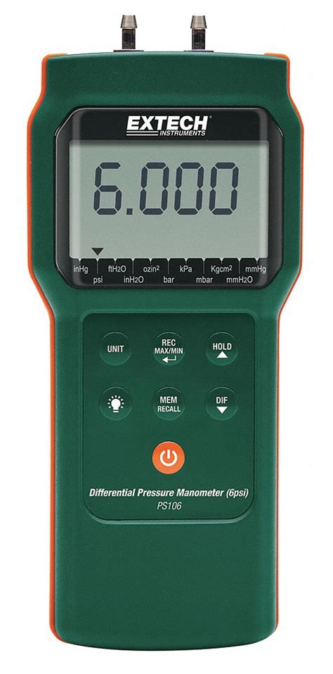 Extech Pressure Manometer 6 Psi 21en90ps106 Grainger