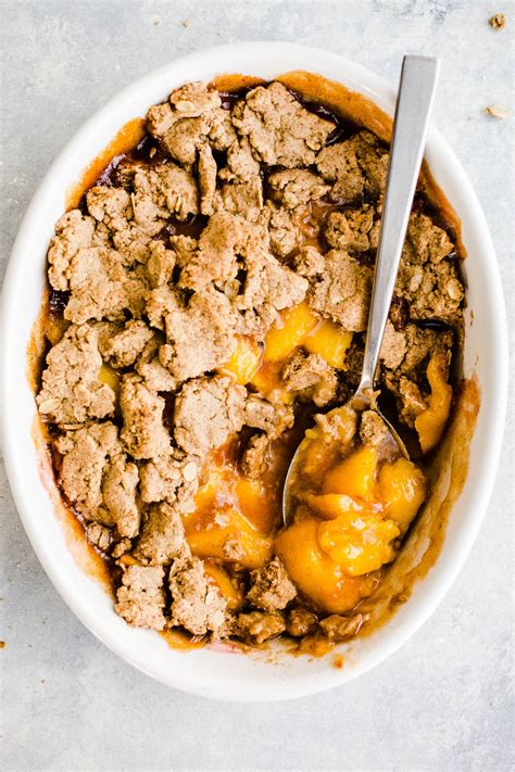 Gluten Free Peach Crumble With Oats Salted Plains