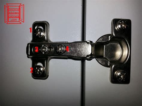 The cabinet door hinges should be placed at least 1 1/2 inches to two inches from the top of the edge of the cabinet. Adjust Door & European Cabinet Hinges