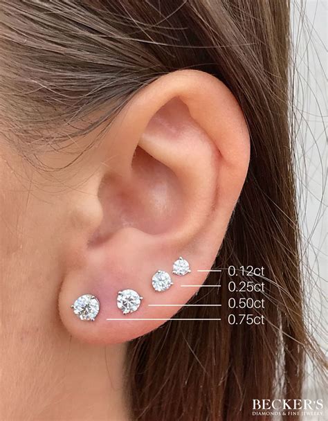 A Helpful Chart Of Some Of Our Most Popular Diamond Stud Sizes Which
