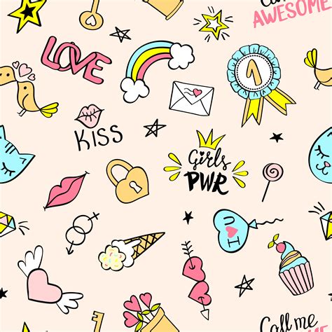 Girly Doodles Desktop Wallpaper