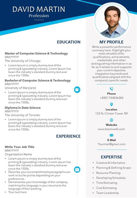 Do not know which format to use to write a perfect cv? Professional CV Template With Educational Details And Professional Skills | PowerPoint Templates ...
