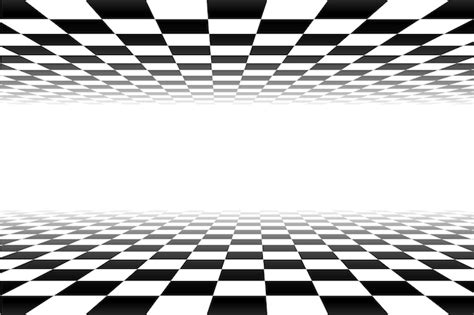 Premium Vector Black And White Perspective Checkered Background