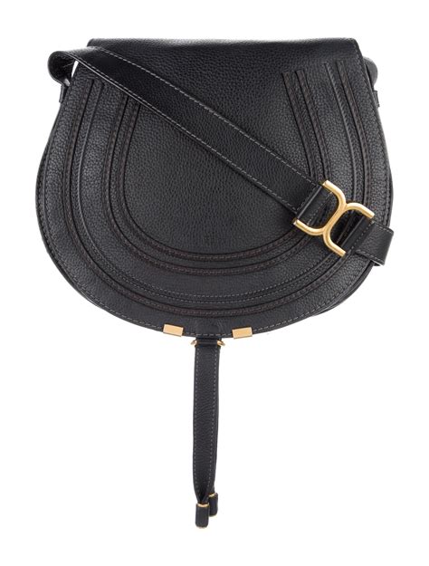 Chloé Large Leather Saddle Crossbody Bag Brown Crossbody Bags