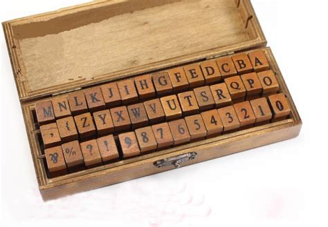 1setslot Capital Letter Antique Retro Vintage Wooden Box Alphabet