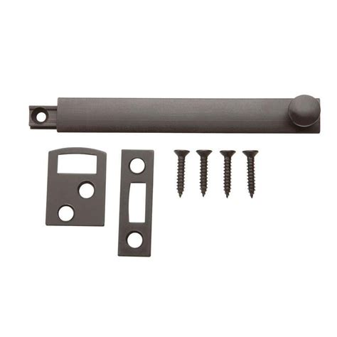 Everbilt 4 In Oil Rubbed Bronze Surface Bolt 15750 The Home Depot