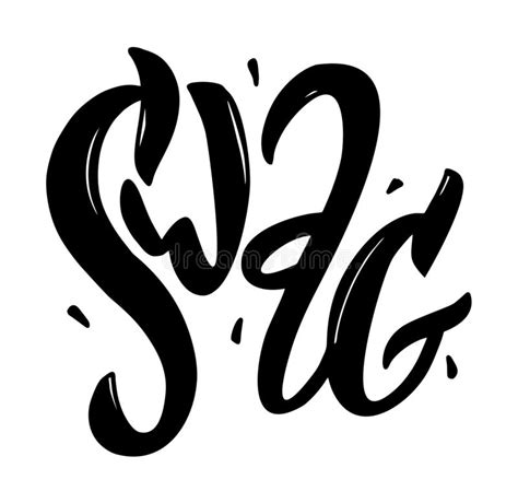 Swag Word Motivation Modern Calligraphy Hand Drawn Vector