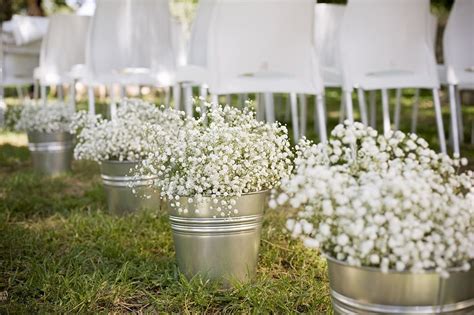 Hochzeitsblumen kostenlos pinsel lizenziert unter creative commons, open source und mehr! Wedding aisle - tin buckets with lots of Gypsophila ...