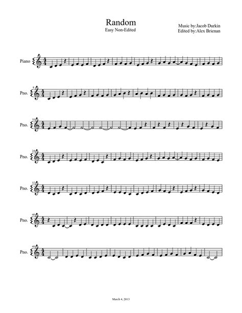 Random Sheet Music For Piano Solo