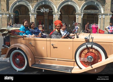 During a vintage car rally at Horniman Circle, in Mumbai, India, a