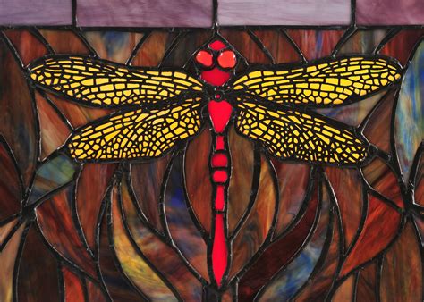 Meyda 48091 Tiffany Dragonfly Trio Stained Glass Window