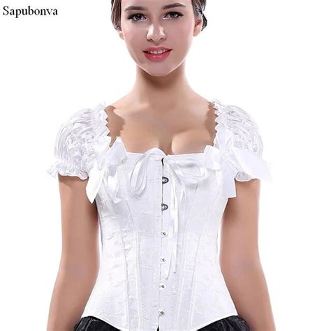 buy sapubonva corsets bustiers tops clothing black white overbust gothic