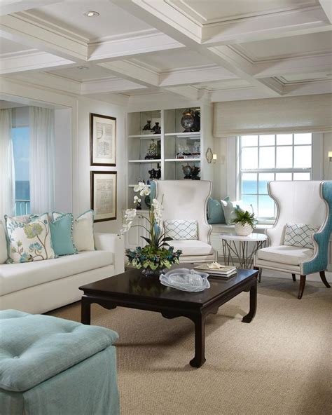 This Living Room Boasts A Traditional Take On Coastal Style The Crisp