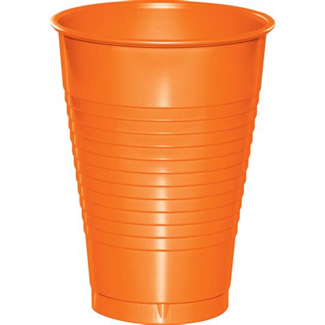 Sunkissed Orange Plastic Cups 12 Oz