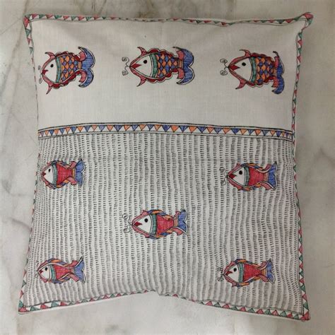 White Hand Painted Madhubani Cushion Cover At Rs Piece In Patna