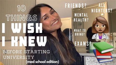 10 things i wish i knew before starting university med school abroad edition advice youtube