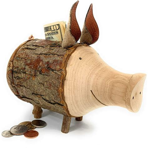 Wood Piggy Bank Handmade Money Bank For Boys And Girls Adult Piggy