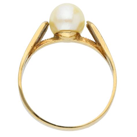 Vintage 9ct Yellow Gold Cultured Pearl Ring Buy Online Free Insured