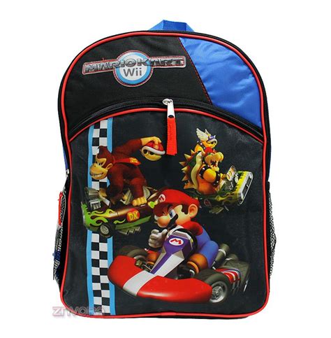 Super Mario Bros Mario Kart 16 Large Backpack Book Bag Super Mario