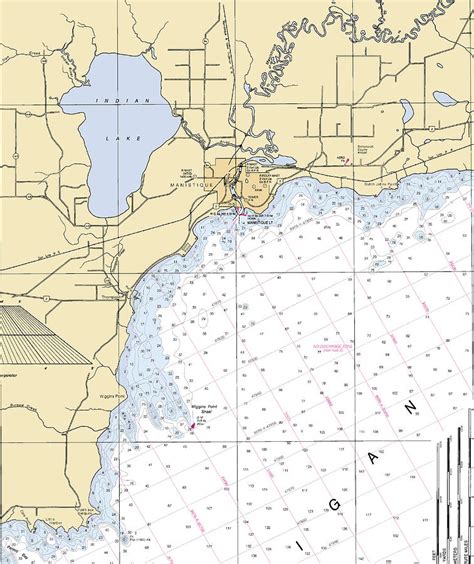 Manistique Lake Michigan Nautical Chart Mixed Media By Sea Koast Pixels