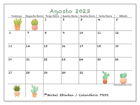 Calendário De Agosto De 2023 Para Imprimir “446ds” Michel Zbinden Pt