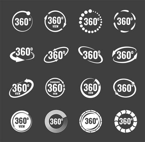 Premium Vector 360 Degrees Virtual Camera Rotate Vector Icons