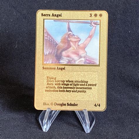 Serra Angel Gold Metal Magic The Gathering Mtg Card Etsy