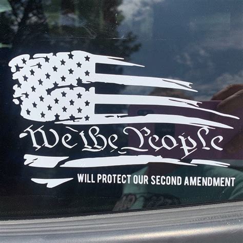 We The People Distressed American Flag Decal Multiple Sizes Etsy In